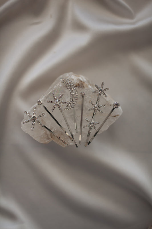 Constellation Celestial Diamante Hair Clips