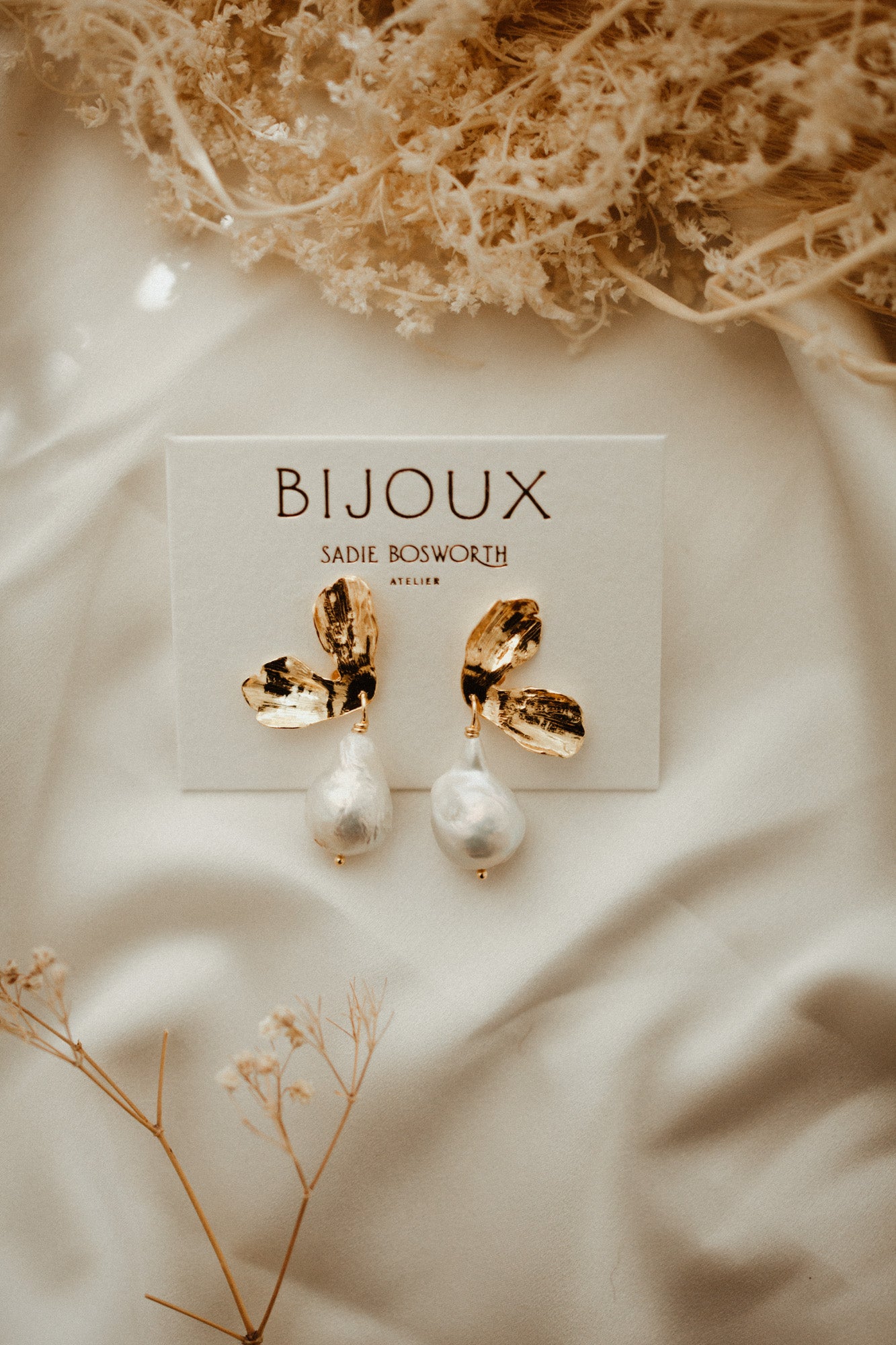 Broken Blossom Pearl Drops | Earrings | Sadie Bosworth Atelier