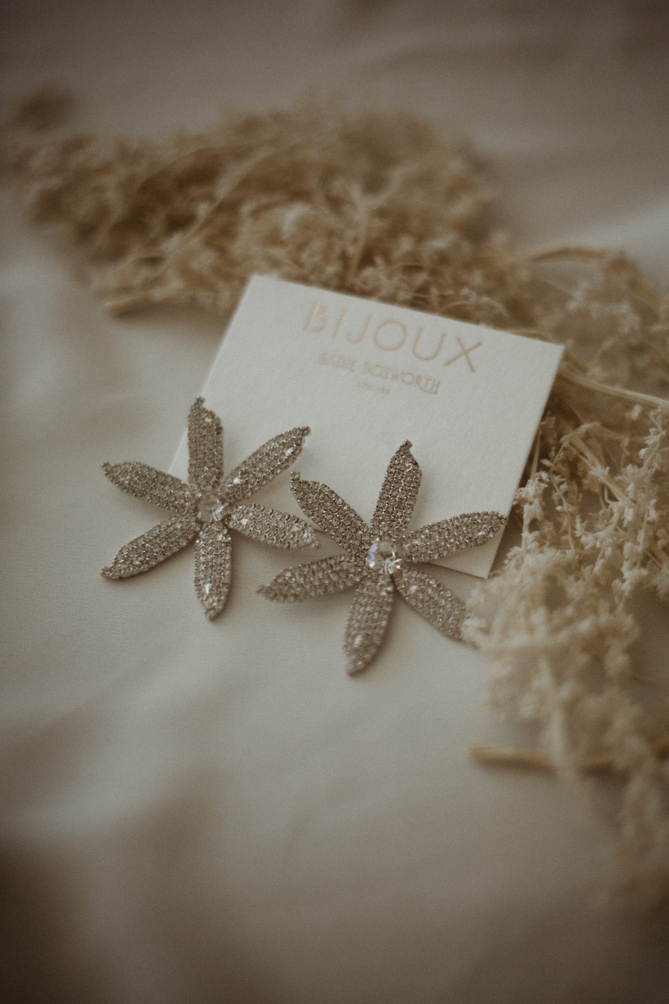 Dahlia Diamante Floral Earrings