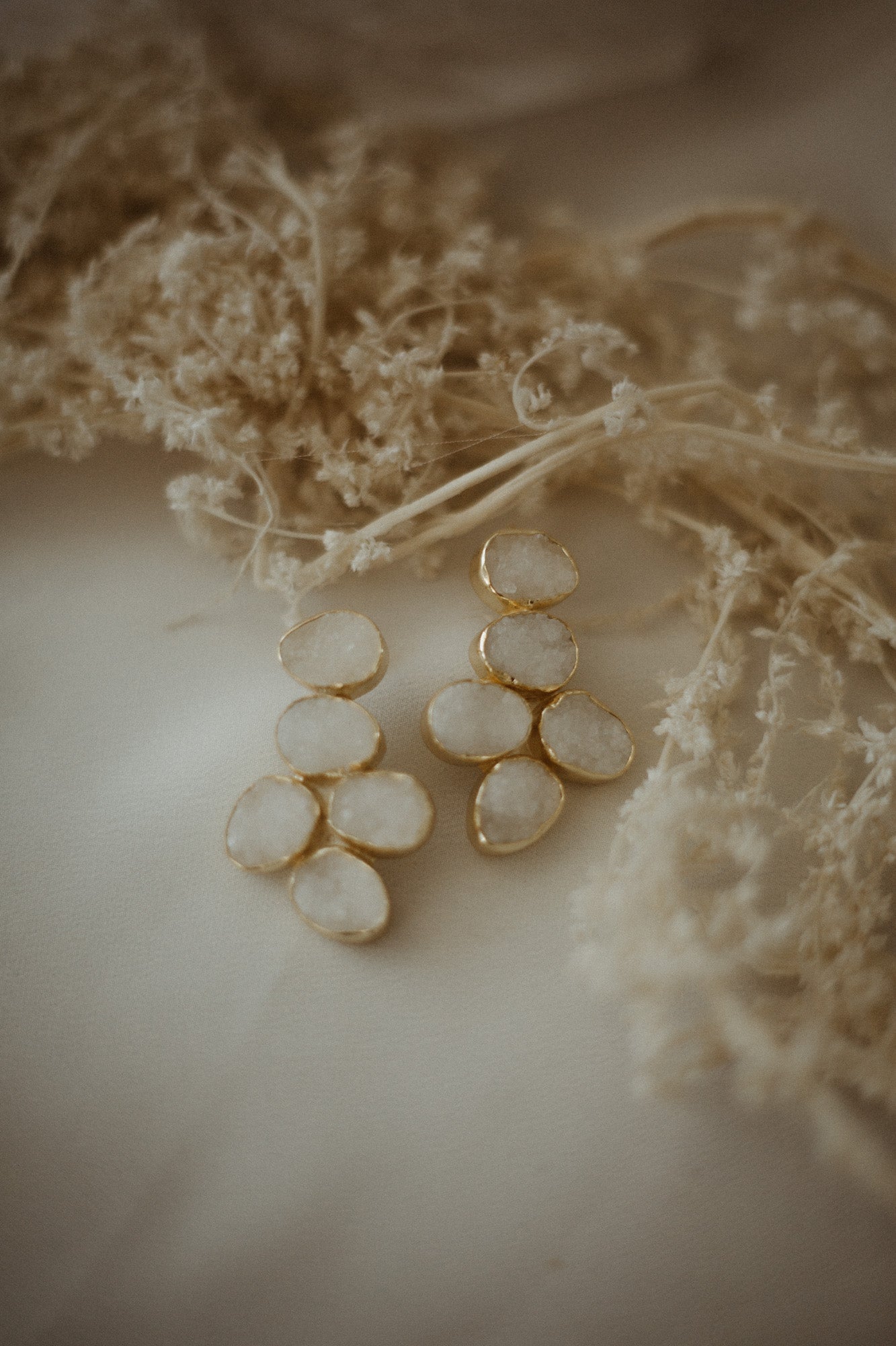 Delphine Druzy Quartz Stone Earrings