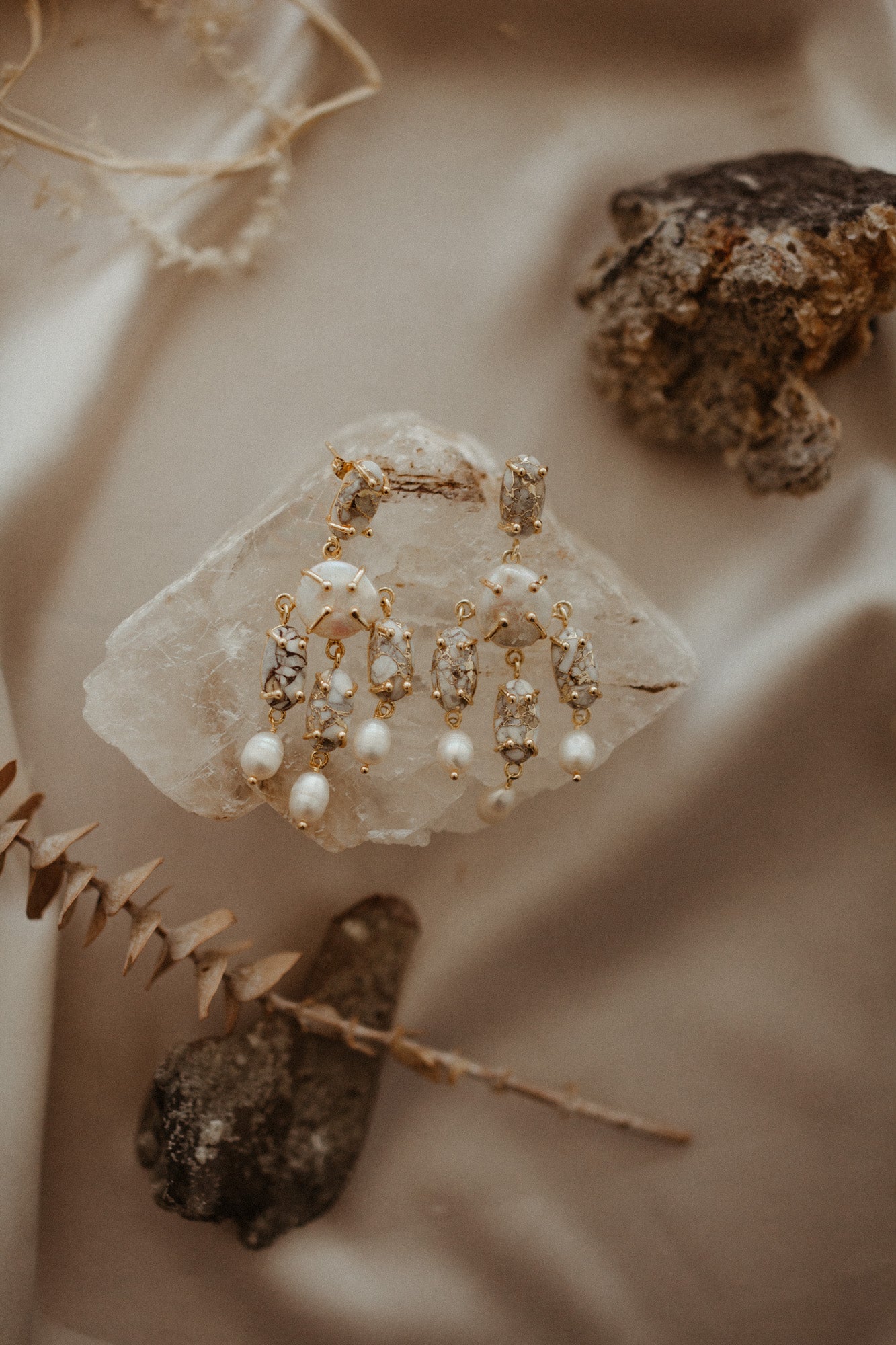 Ara Marble Earrings | Earrings | Sadie Bosworth Atelier