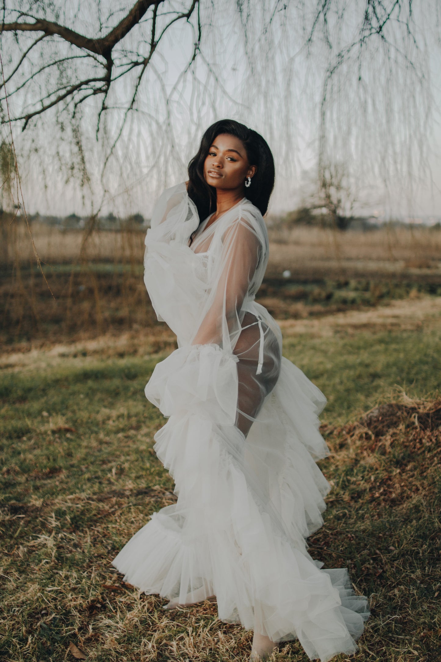Ivory Tulle Robe | Gown | Sadie Bosworth Atelier