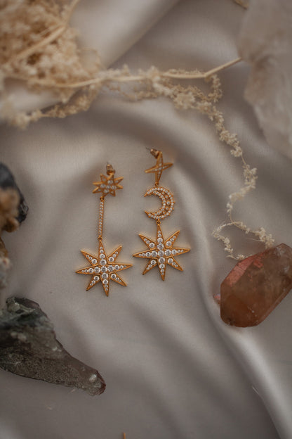 Capricorn Celestial Diamante Earrings