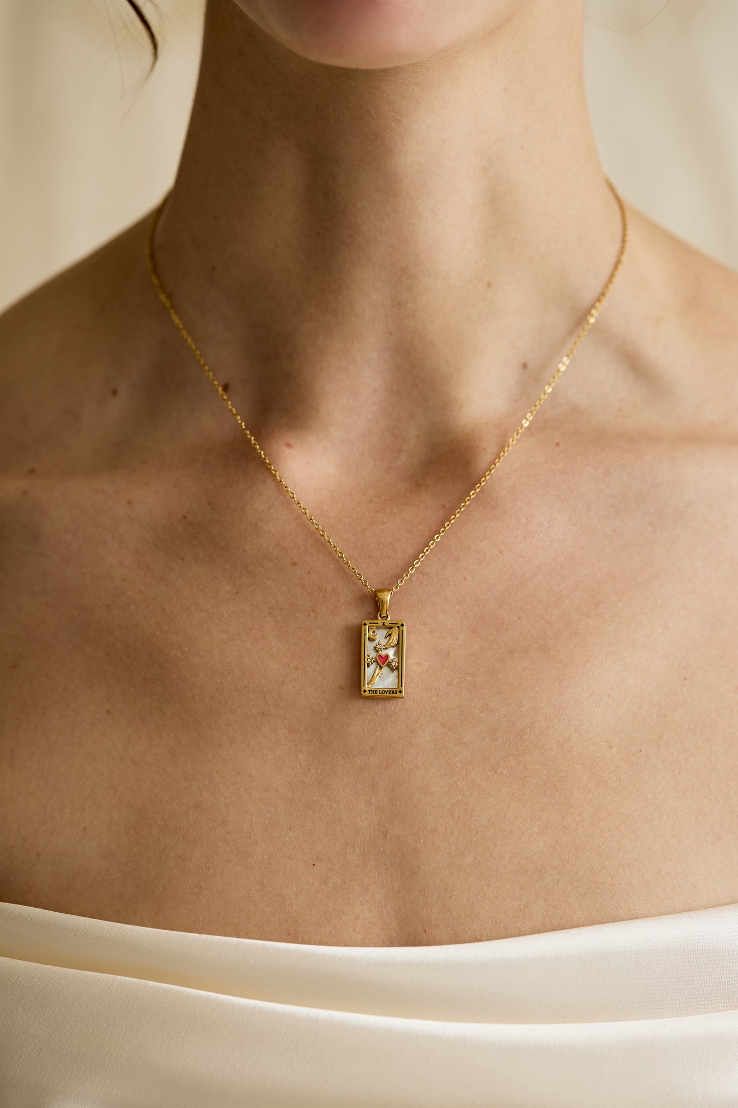 The Lovers Tarot Card Necklace