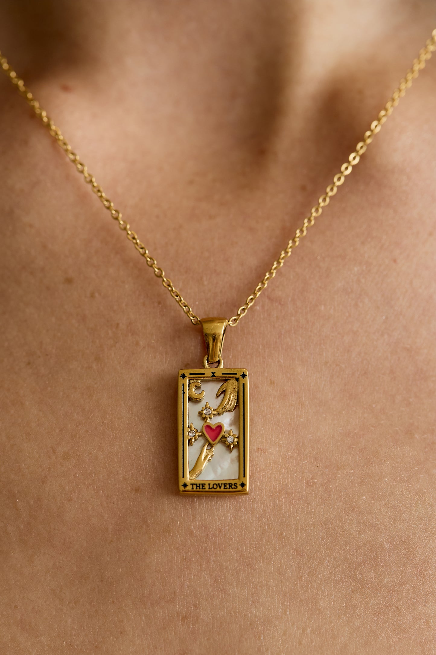 The Lovers Tarot Card Necklace