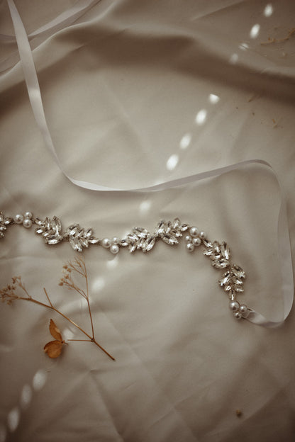 Emilia Pearl and Diamante Belt | Belt | Sadie Bosworth Atelier