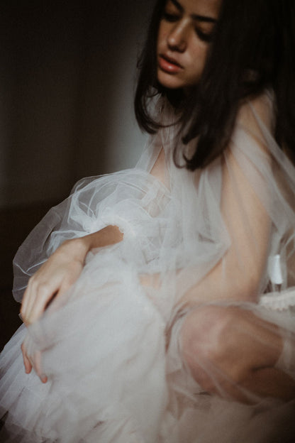 Blush Tulle Robe | Gown | Sadie Bosworth Atelier