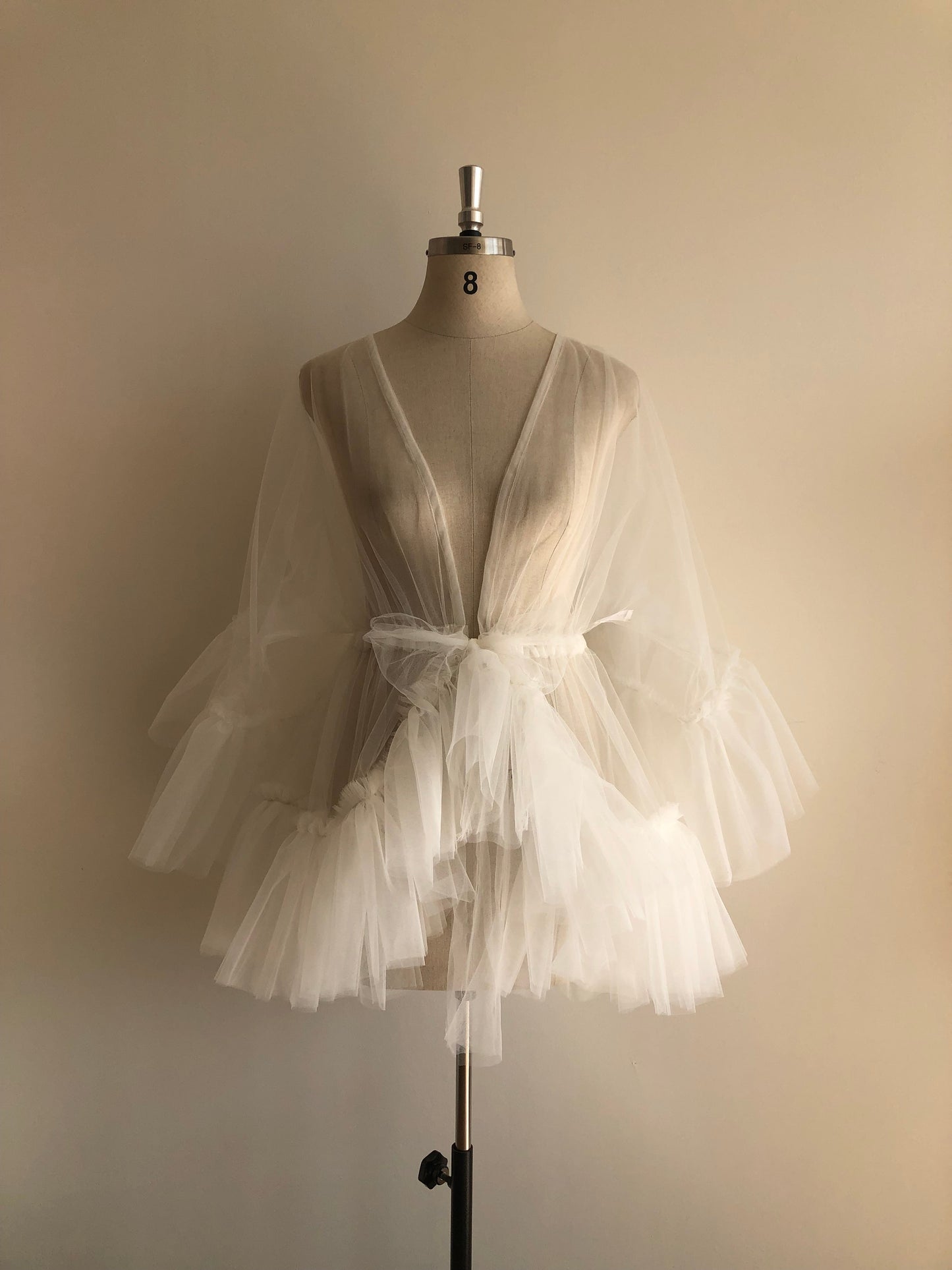 Ivory Tulle Robe Mini | Gown | Sadie Bosworth Atelier