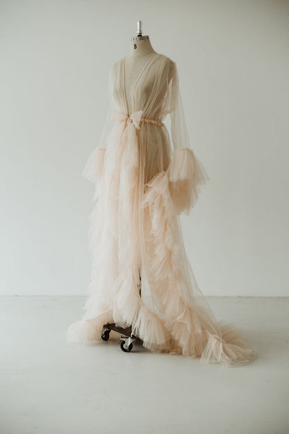 Blush Tulle Robe | Gown | Sadie Bosworth Atelier