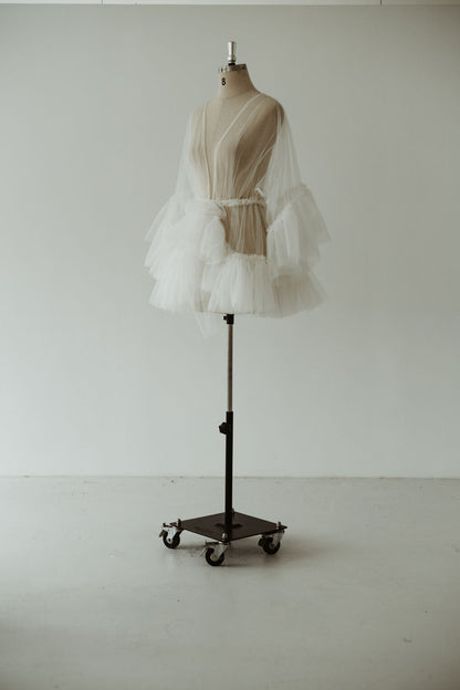 Ivory Tulle Robe Mini | Gown | Sadie Bosworth Atelier